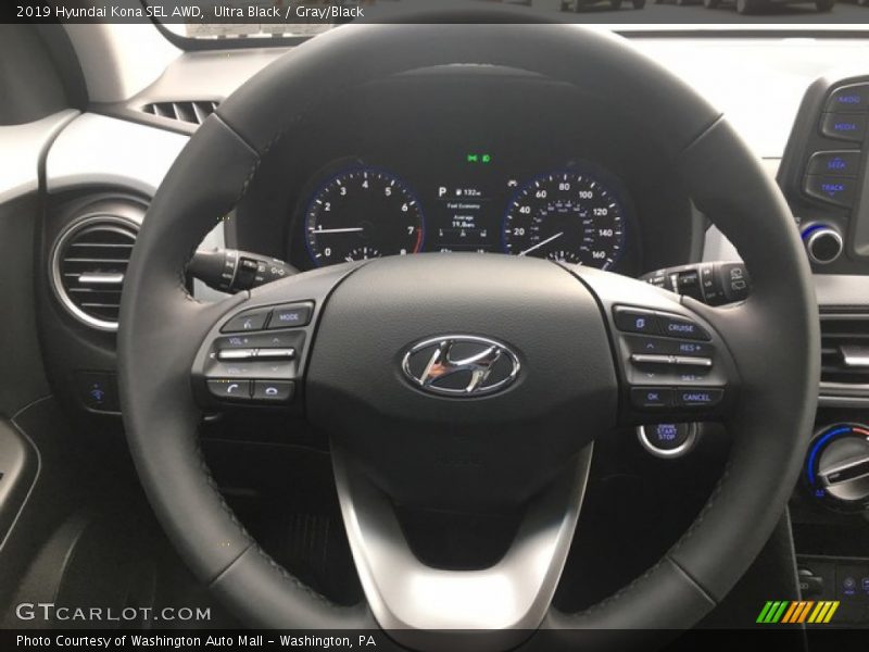 Ultra Black / Gray/Black 2019 Hyundai Kona SEL AWD