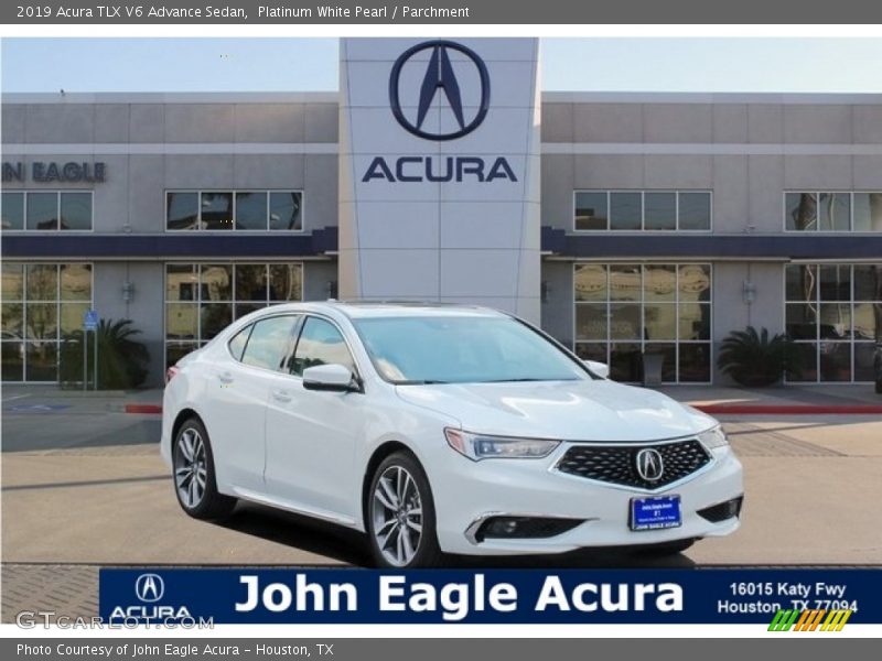 Platinum White Pearl / Parchment 2019 Acura TLX V6 Advance Sedan