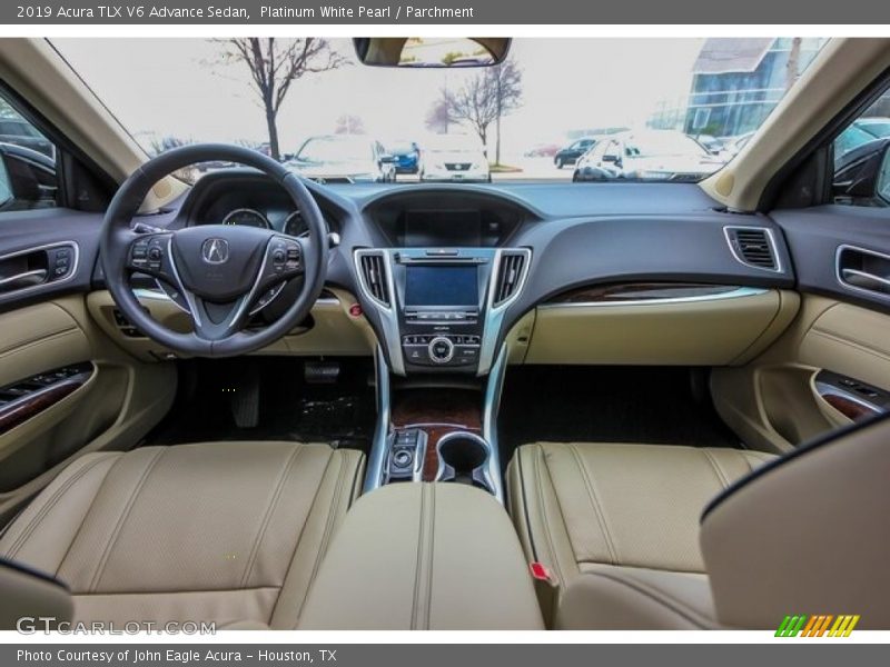 Platinum White Pearl / Parchment 2019 Acura TLX V6 Advance Sedan