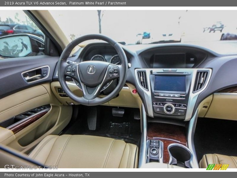 Platinum White Pearl / Parchment 2019 Acura TLX V6 Advance Sedan