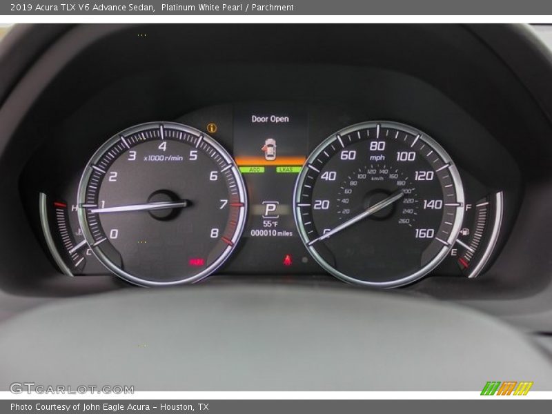 Platinum White Pearl / Parchment 2019 Acura TLX V6 Advance Sedan
