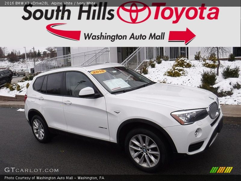 Alpine White / Ivory White 2016 BMW X3 xDrive28i