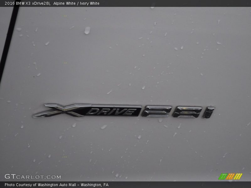 Alpine White / Ivory White 2016 BMW X3 xDrive28i