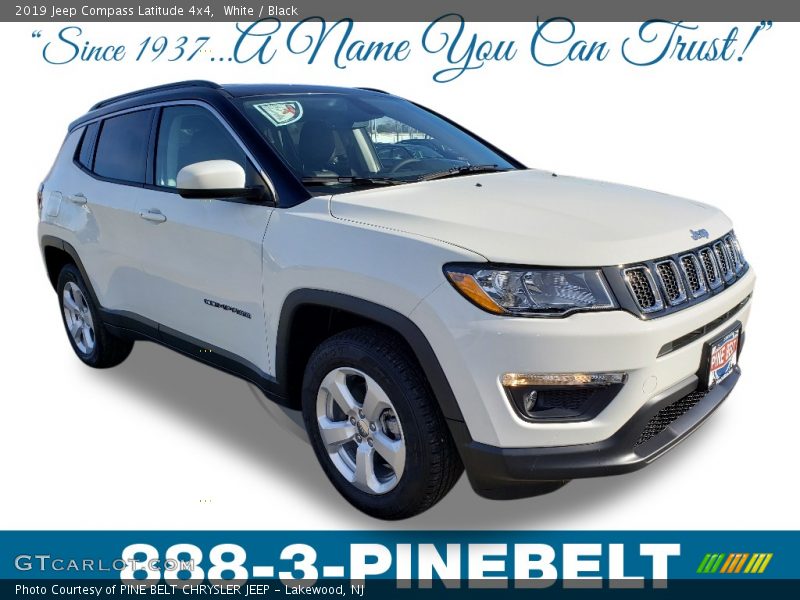 White / Black 2019 Jeep Compass Latitude 4x4