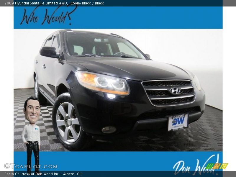 Ebony Black / Black 2009 Hyundai Santa Fe Limited 4WD
