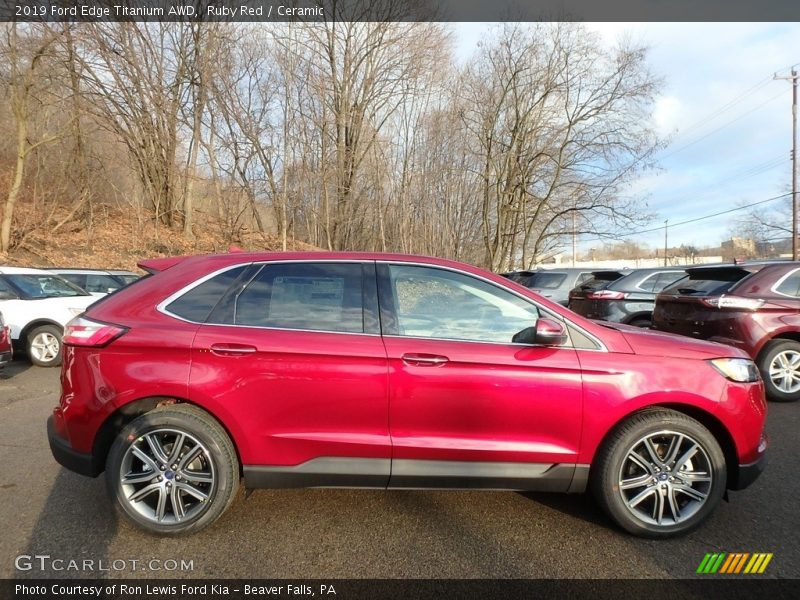 Ruby Red / Ceramic 2019 Ford Edge Titanium AWD