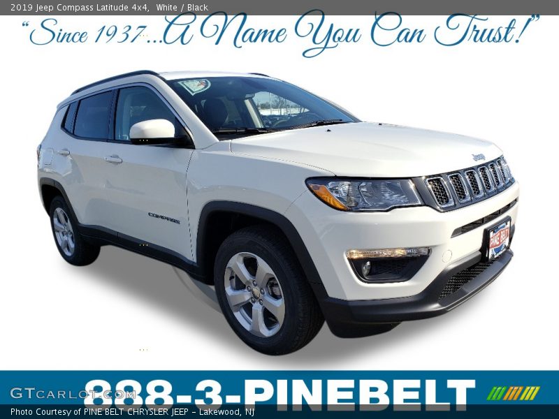 White / Black 2019 Jeep Compass Latitude 4x4