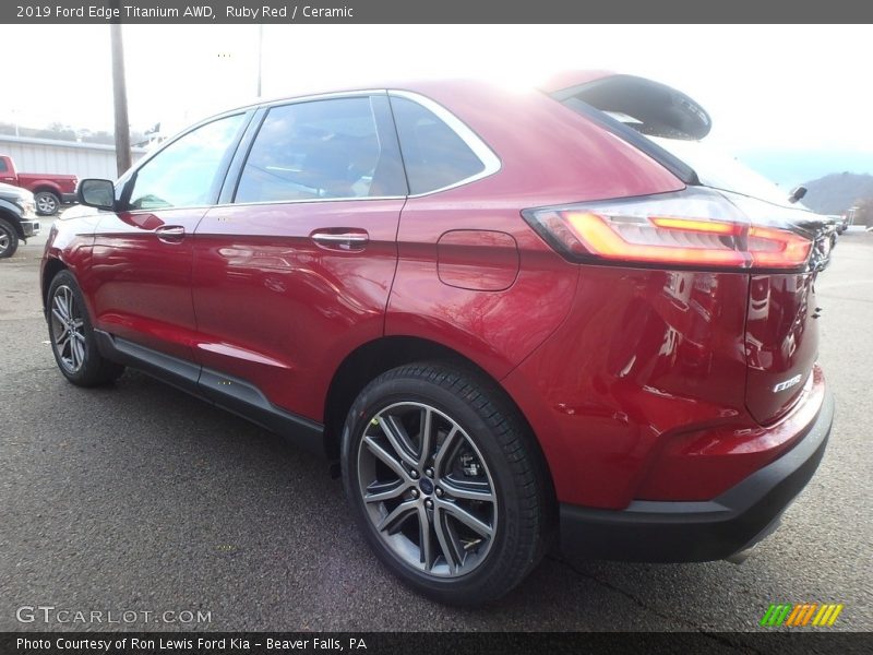 Ruby Red / Ceramic 2019 Ford Edge Titanium AWD