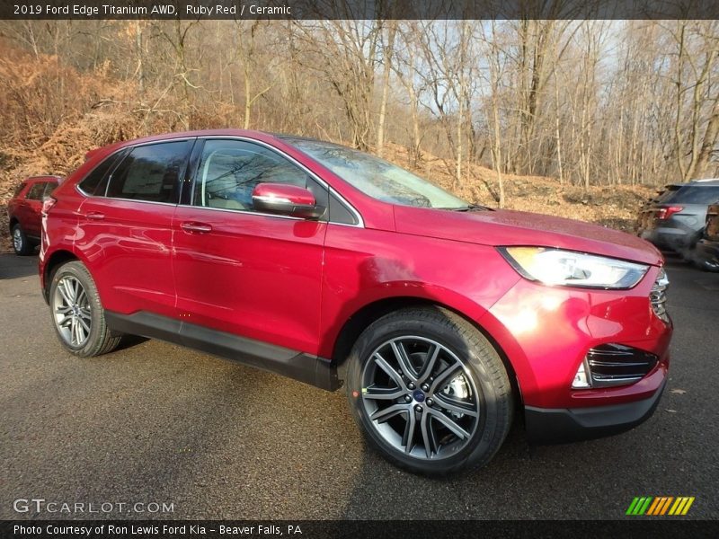 Ruby Red / Ceramic 2019 Ford Edge Titanium AWD