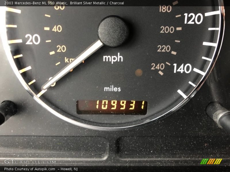 Brilliant Silver Metallic / Charcoal 2003 Mercedes-Benz ML 350 4Matic
