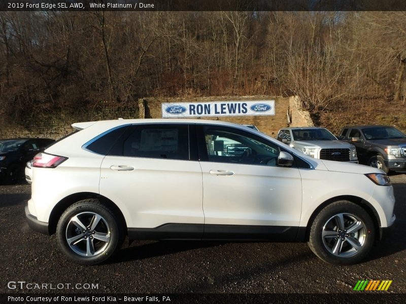 White Platinum / Dune 2019 Ford Edge SEL AWD