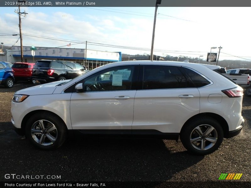 White Platinum / Dune 2019 Ford Edge SEL AWD