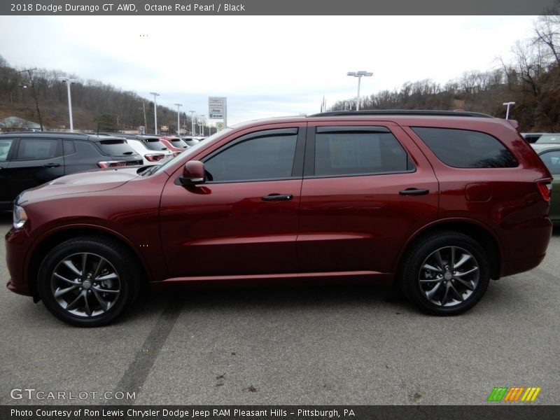 Octane Red Pearl / Black 2018 Dodge Durango GT AWD