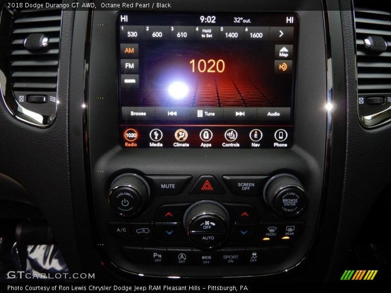 Octane Red Pearl / Black 2018 Dodge Durango GT AWD