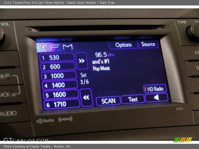 Classic Silver Metallic / Dark Gray 2012 Toyota Prius 3rd Gen Three Hybrid