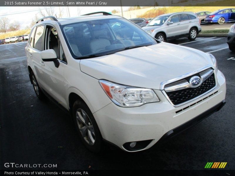 Satin White Pearl / Gray 2015 Subaru Forester 2.5i Limited