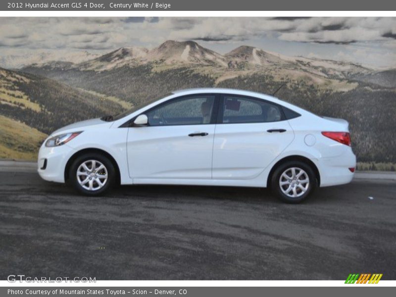 Century White / Beige 2012 Hyundai Accent GLS 4 Door