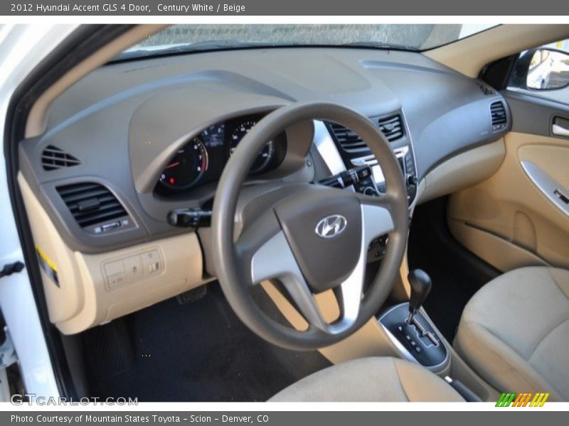 Century White / Beige 2012 Hyundai Accent GLS 4 Door