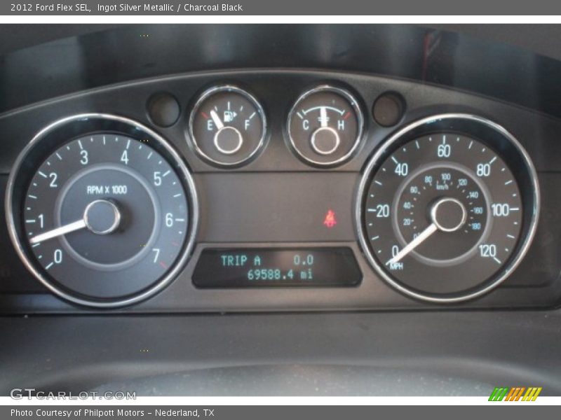 Ingot Silver Metallic / Charcoal Black 2012 Ford Flex SEL