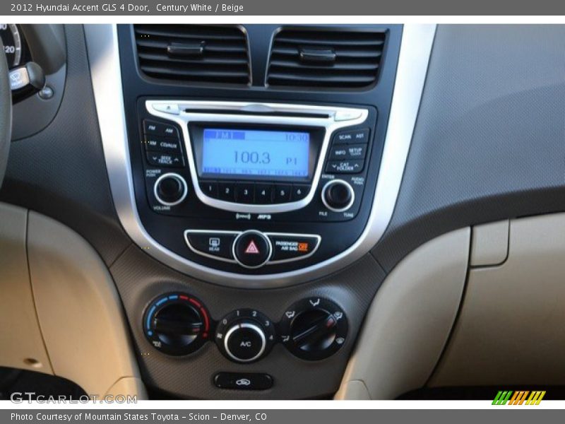 Century White / Beige 2012 Hyundai Accent GLS 4 Door