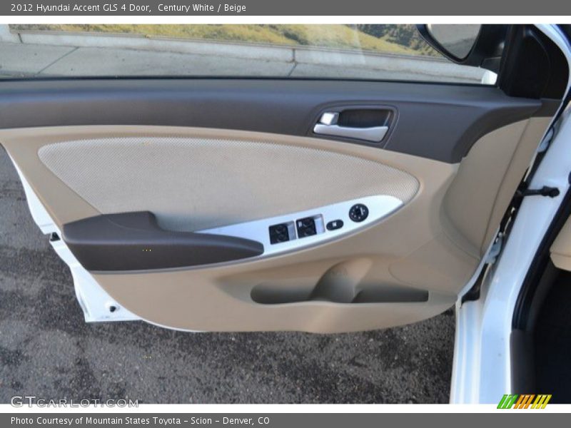 Century White / Beige 2012 Hyundai Accent GLS 4 Door