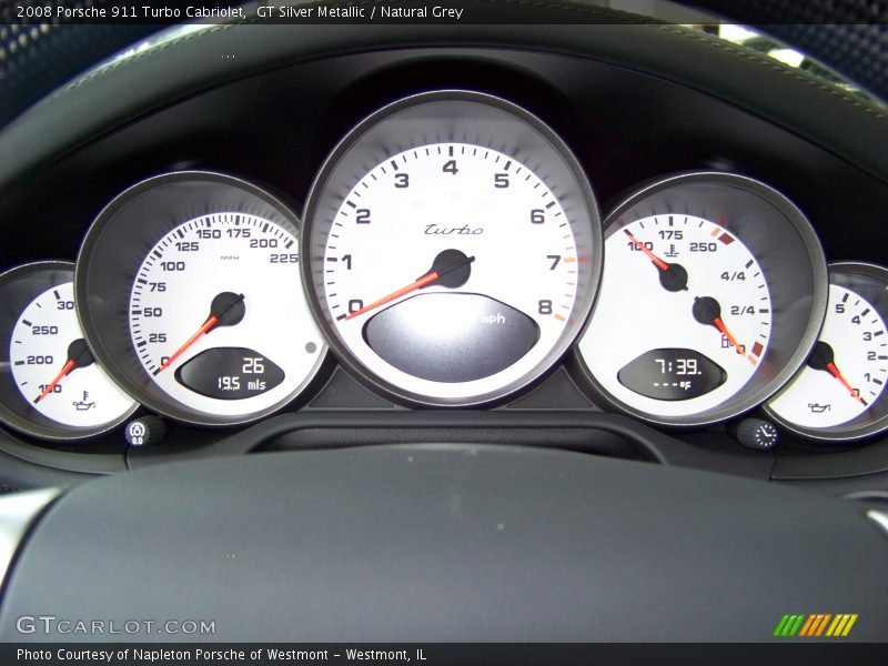 GT Silver Metallic / Natural Grey 2008 Porsche 911 Turbo Cabriolet