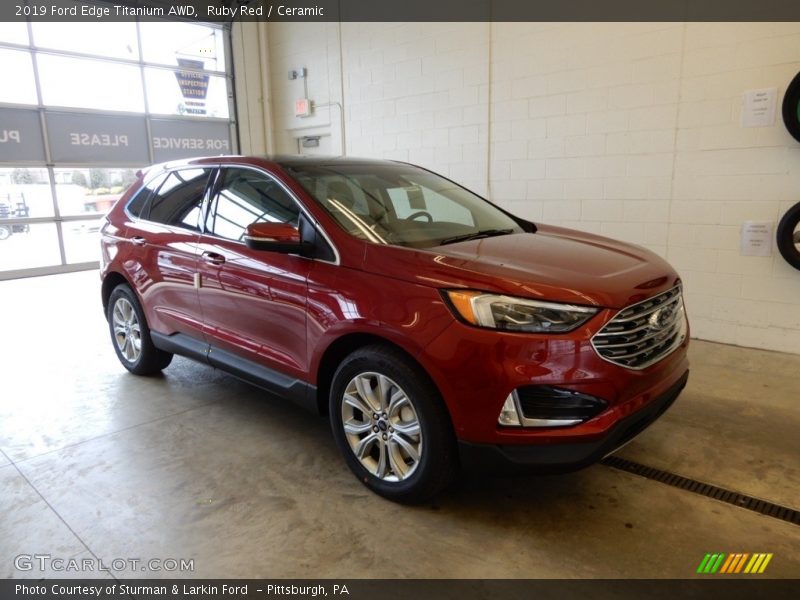 Ruby Red / Ceramic 2019 Ford Edge Titanium AWD