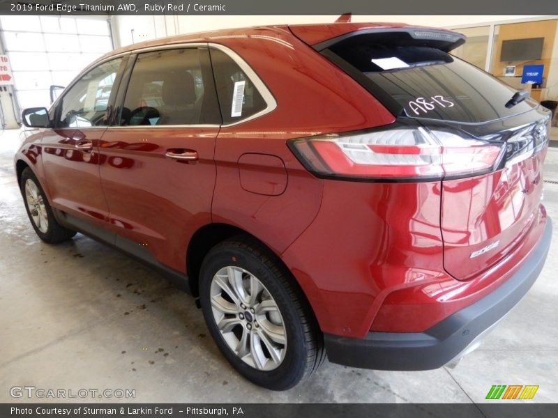 Ruby Red / Ceramic 2019 Ford Edge Titanium AWD