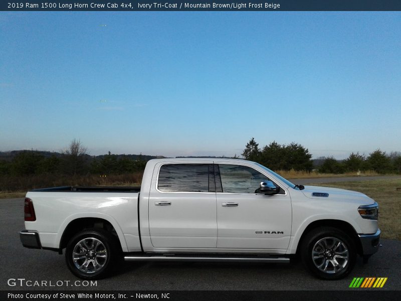 Ivory Tri–Coat / Mountain Brown/Light Frost Beige 2019 Ram 1500 Long Horn Crew Cab 4x4