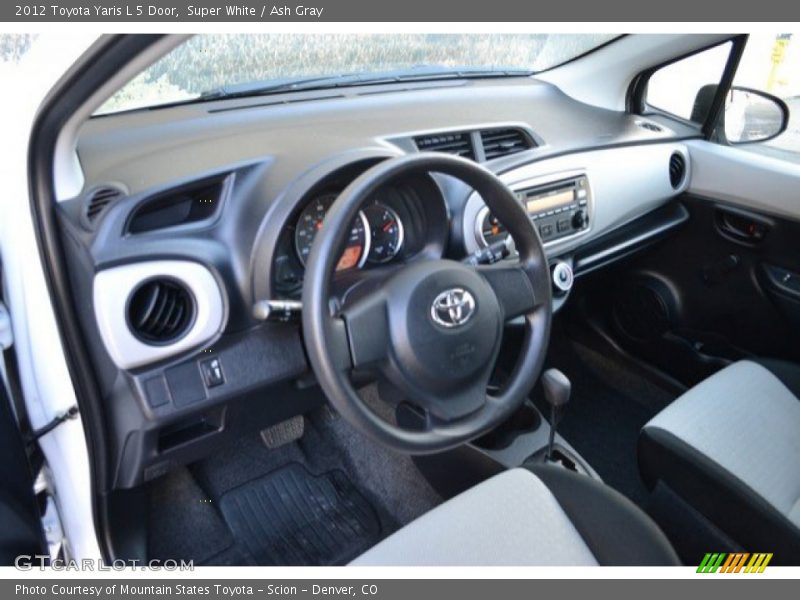 Super White / Ash Gray 2012 Toyota Yaris L 5 Door