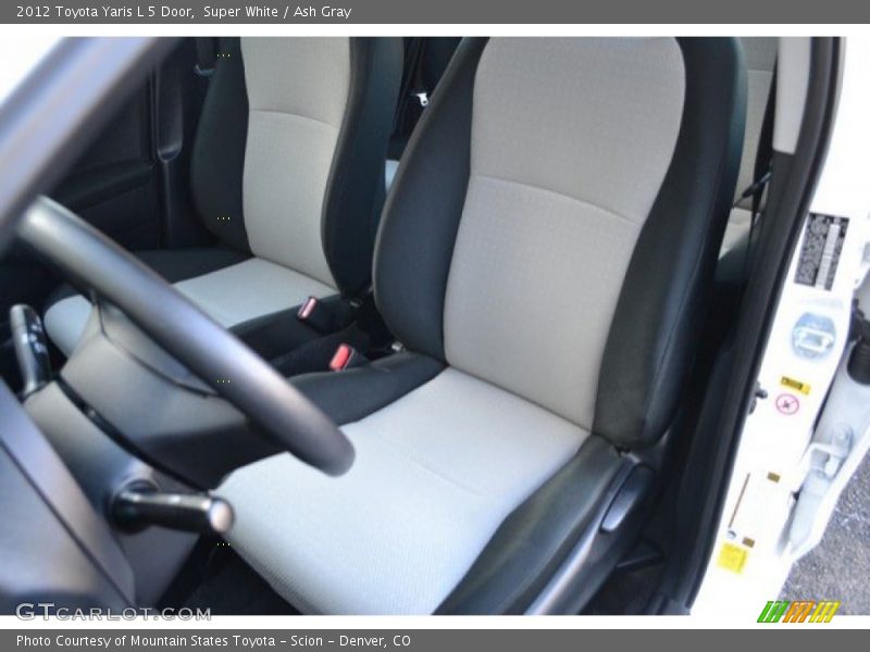 Super White / Ash Gray 2012 Toyota Yaris L 5 Door