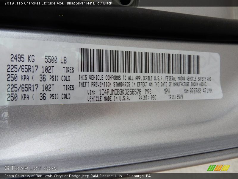 Billet Silver Metallic / Black 2019 Jeep Cherokee Latitude 4x4