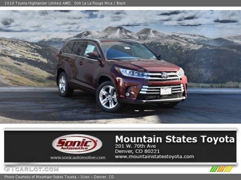Ooh La La Rouge Mica / Black 2019 Toyota Highlander Limited AWD