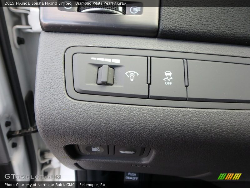 Diamond White Pearl / Gray 2015 Hyundai Sonata Hybrid Limited