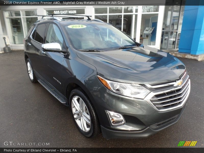 Nightfall Gray Metallic / Medium Ash Gray 2018 Chevrolet Equinox Premier AWD