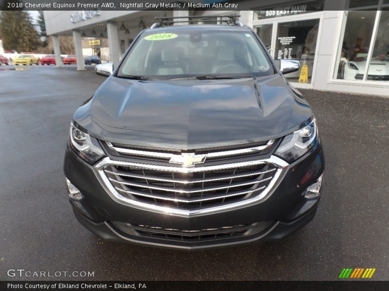 Nightfall Gray Metallic / Medium Ash Gray 2018 Chevrolet Equinox Premier AWD