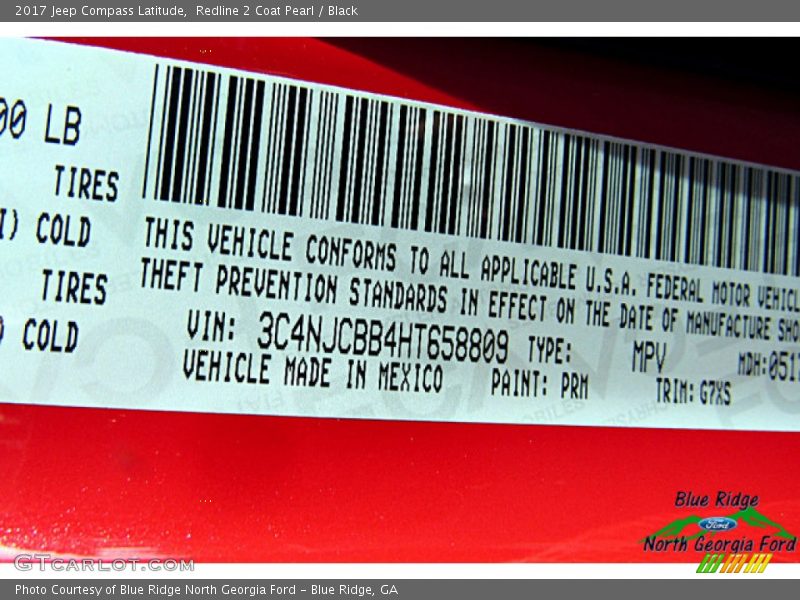 Redline 2 Coat Pearl / Black 2017 Jeep Compass Latitude