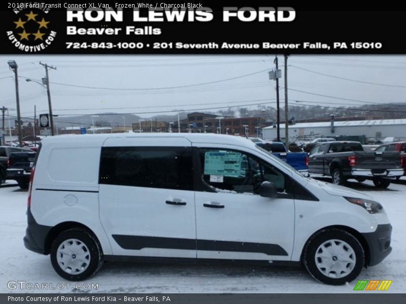 Frozen White / Charcoal Black 2018 Ford Transit Connect XL Van