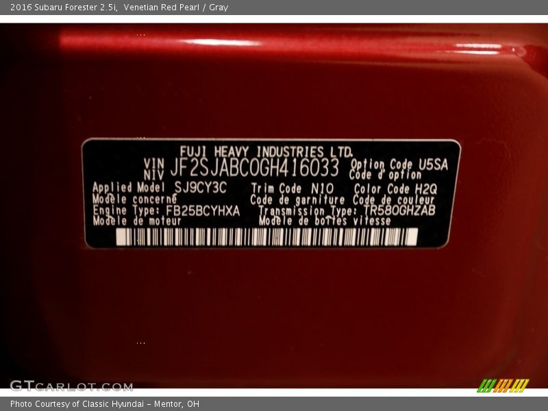 Venetian Red Pearl / Gray 2016 Subaru Forester 2.5i
