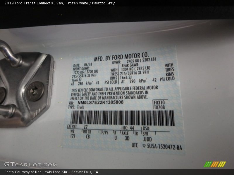 Frozen White / Palazzo Grey 2019 Ford Transit Connect XL Van