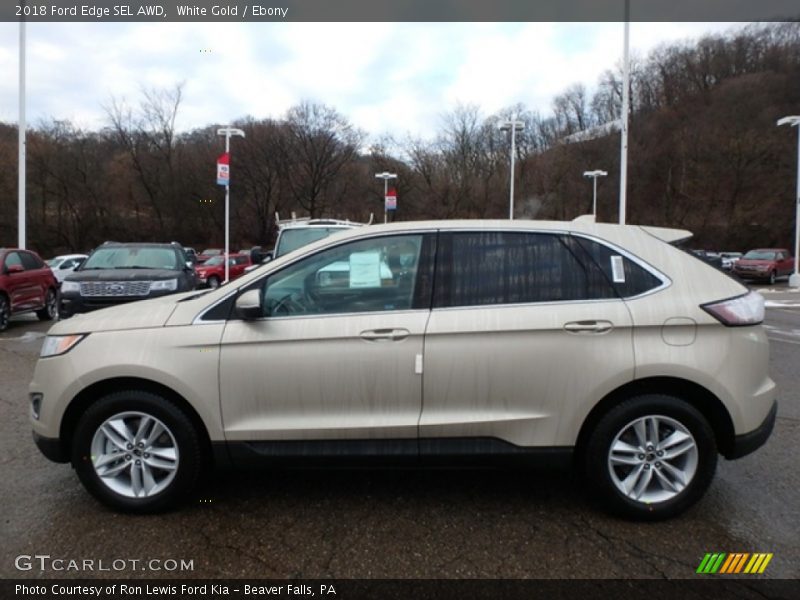 White Gold / Ebony 2018 Ford Edge SEL AWD