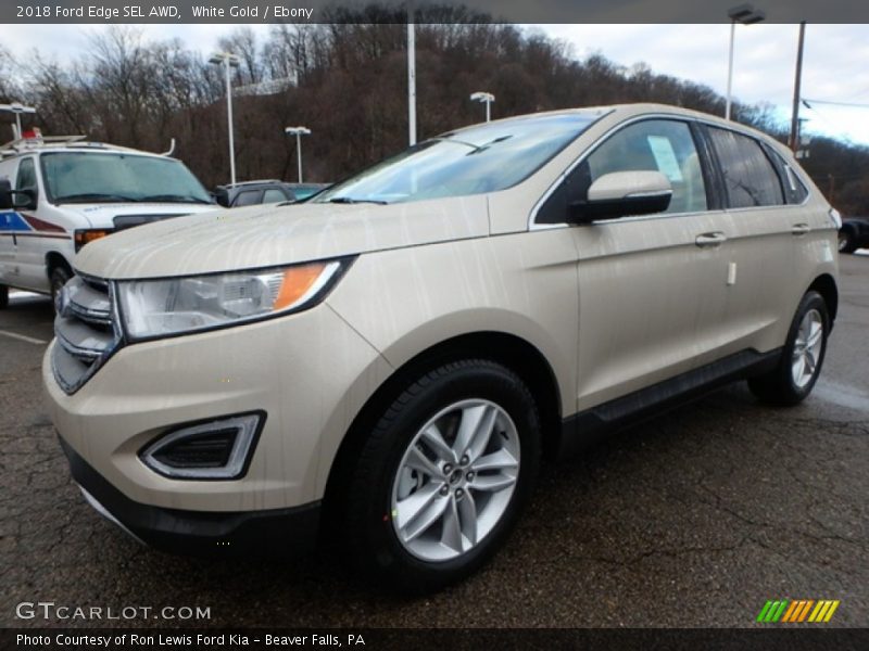 White Gold / Ebony 2018 Ford Edge SEL AWD