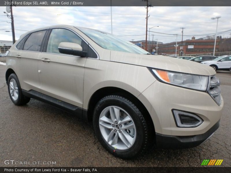 White Gold / Ebony 2018 Ford Edge SEL AWD