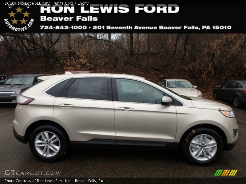 White Gold / Ebony 2018 Ford Edge SEL AWD