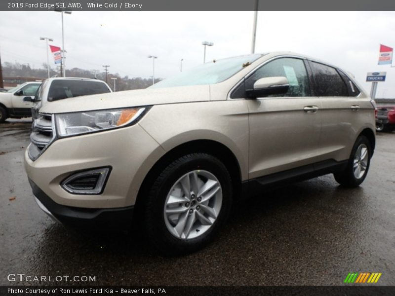 White Gold / Ebony 2018 Ford Edge SEL AWD