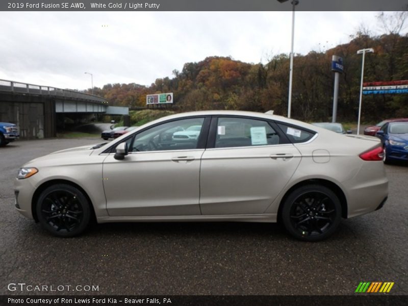 White Gold / Light Putty 2019 Ford Fusion SE AWD