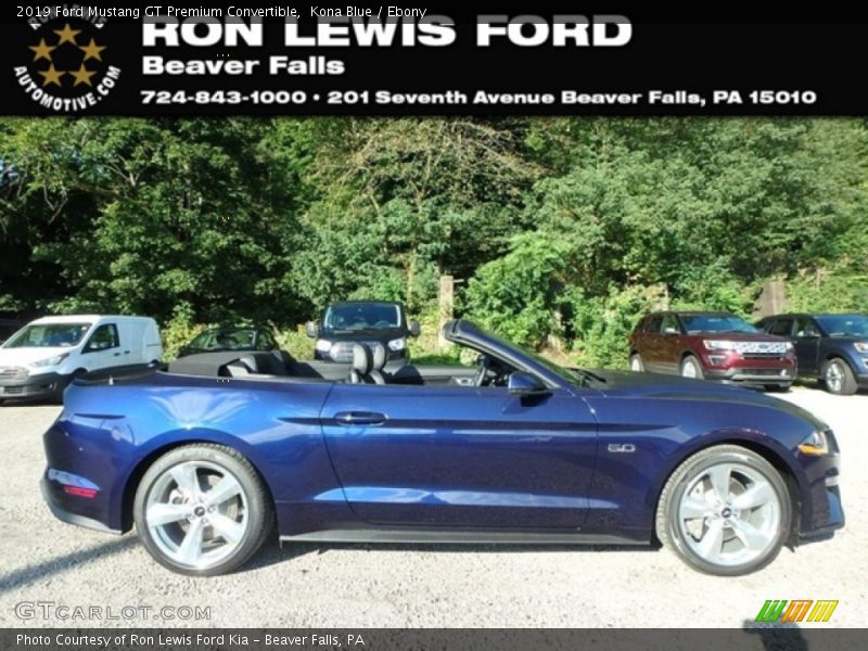 Kona Blue / Ebony 2019 Ford Mustang GT Premium Convertible