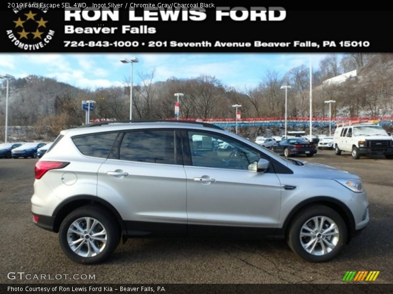 Ingot Silver / Chromite Gray/Charcoal Black 2019 Ford Escape SEL 4WD