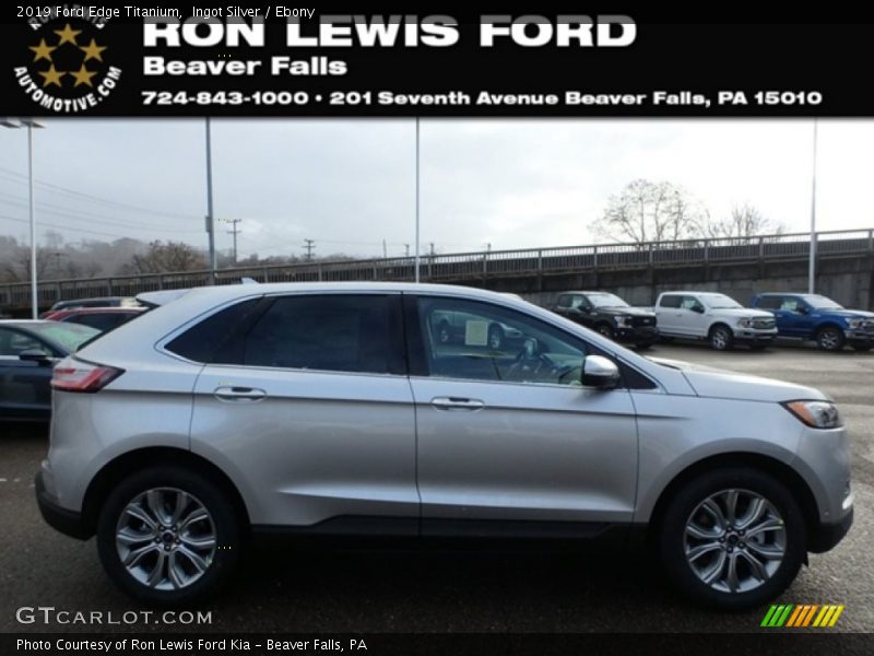 Ingot Silver / Ebony 2019 Ford Edge Titanium