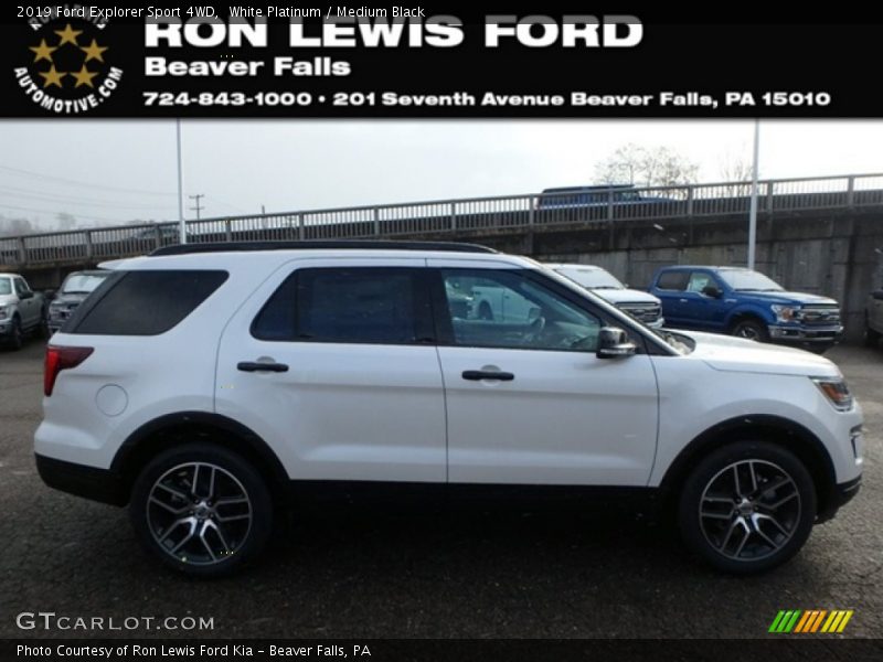 White Platinum / Medium Black 2019 Ford Explorer Sport 4WD